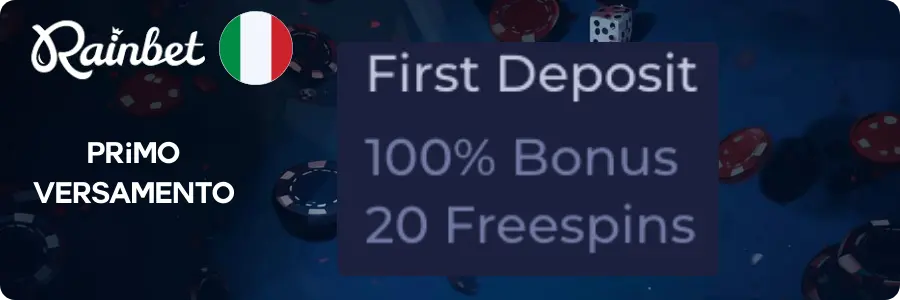 Bonus sul Primo Versamento Rainbet